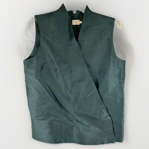 PAUW AMSTERDAM LADIES VEST 2 us medium green silk dupioni capsule minimalist